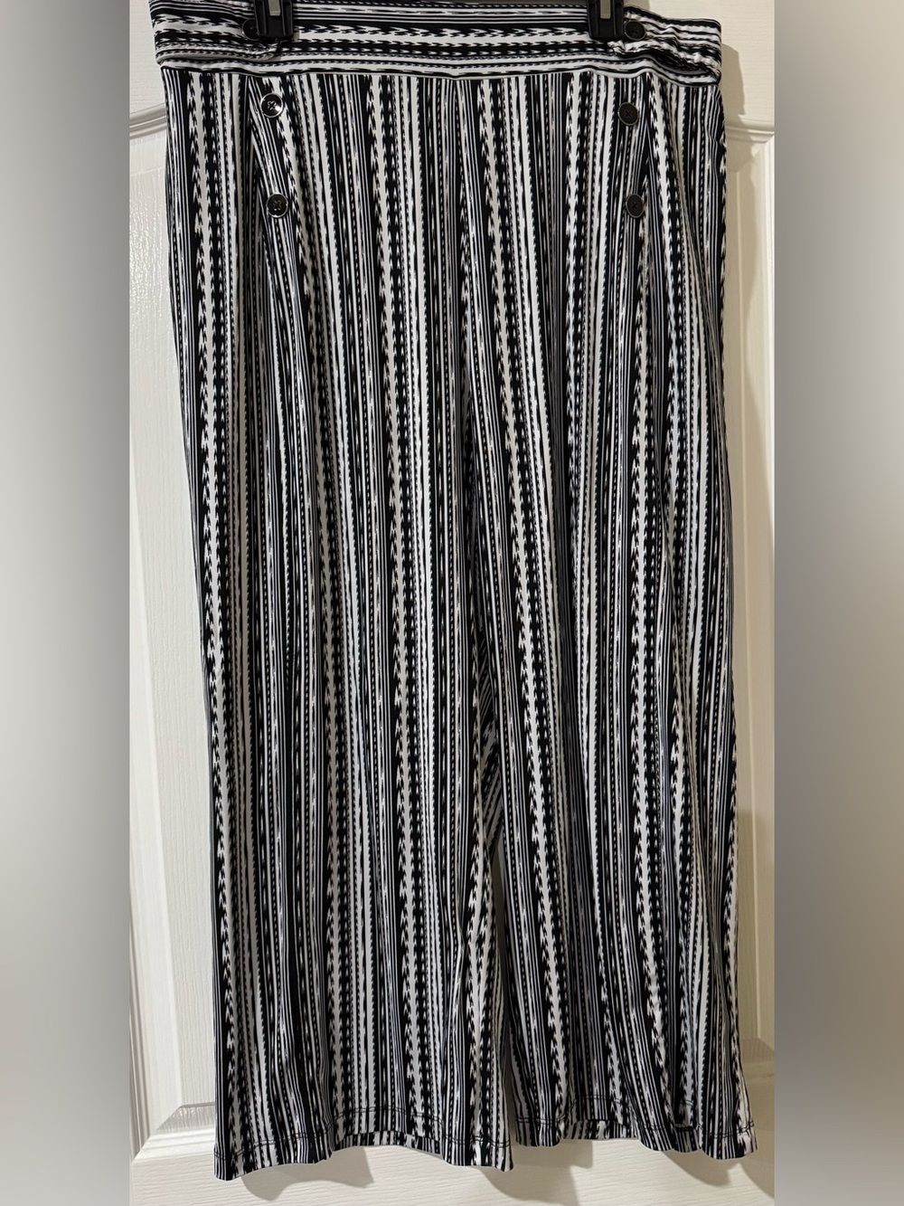 Robert Louis Plus Size Black and White Striped palazzo pants 2X